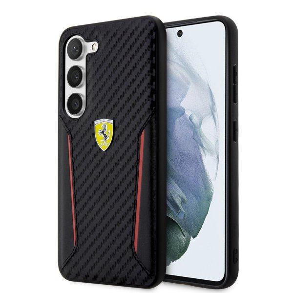 Ferrari Samsung Galaxy S23 Cover Carbon & Stripe Sort