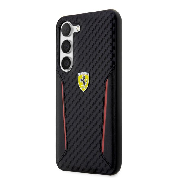 Ferrari Samsung Galaxy S23 Cover Carbon & Stripe Sort