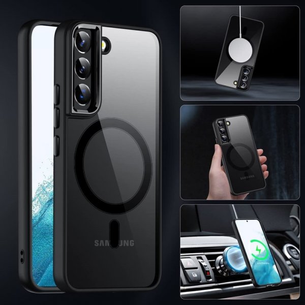 Samsung Galaxy S23 Cover Farvet Kant MagSafe Sort