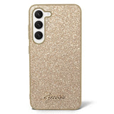 Guess Samsung Galaxy S23 Skal Fixed Glitter Case Guld