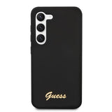 Guess Samsung Galaxy S23 Cover Liquid Silikone Metal Logo Sort
