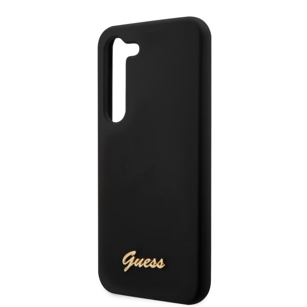 Guess Samsung Galaxy S23 Cover Liquid Silikone Metal Logo Sort