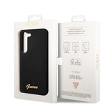Guess Samsung Galaxy S23 Cover Liquid Silikone Metal Logo Sort