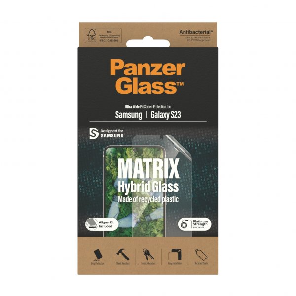 PanzerGlass Samsung Galaxy S23 Skærmbeskyttelse Matrix Hybrid Glass EasyAligner