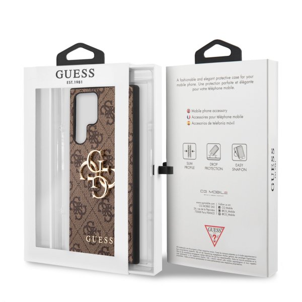 Guess Samsung Galaxy S23 Ultra Cover 4G Logo Brun