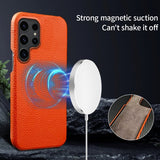 Samsung Galaxy S23 Ultra Cover Ægte Læder MagSafe Mørkegrøn