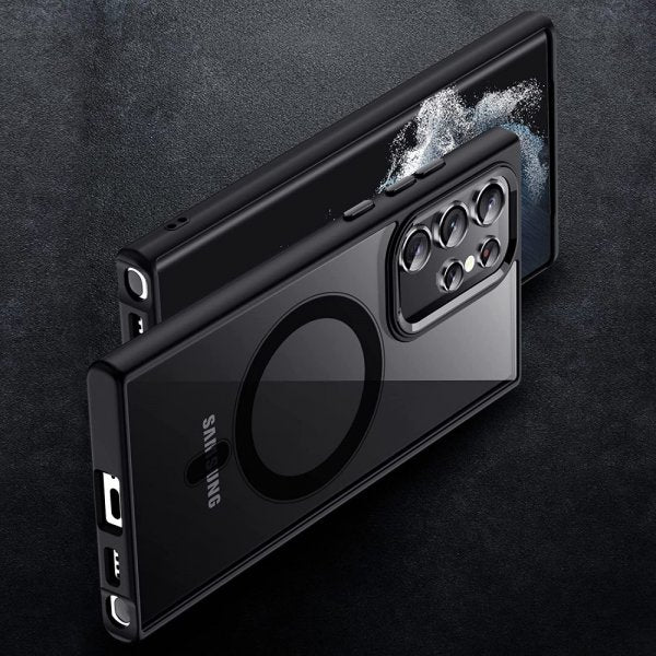 Samsung Galaxy S23 Ultra Cover Farvet Kant MagSafe Sort