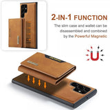 Dg.Ming Samsung Galaxy S23 Ultra Cover M2 Series Aftagelig Kortholder Brun