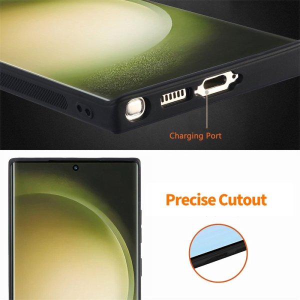 Enkay Samsung Galaxy S23 Ultra Cover med Skærmbeskyttelse Lædertekstur Lilla