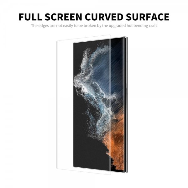 Enkay Samsung Galaxy S23 Ultra Cover med Skærmbeskyttelse Lædertekstur Lilla
