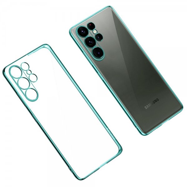 Sulada Samsung Galaxy S23 Ultra Cover Forgyldt Kant Grøn