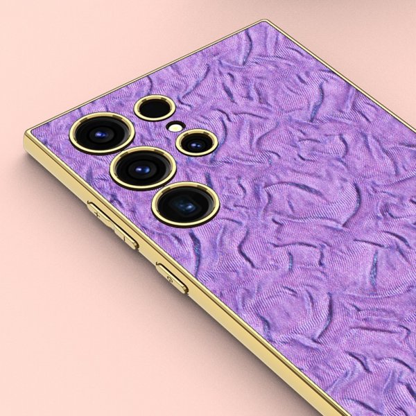 GKK Samsung Galaxy S23 Ultra Cover Stof Belagt Kant Grøn