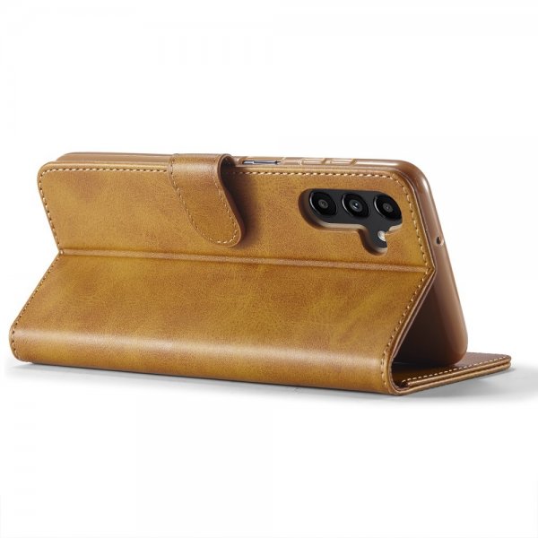 Lc.Imeeke Samsung Galaxy S24 FE Etui med Kortlomme Standfunktion Lysebrun