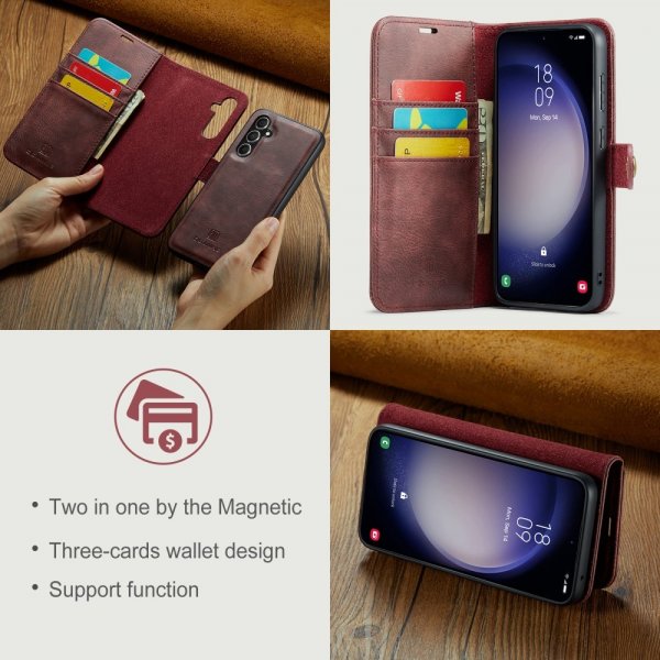 Dg.Ming Samsung Galaxy S24 FE Etui med Aftagelig Skal Rød