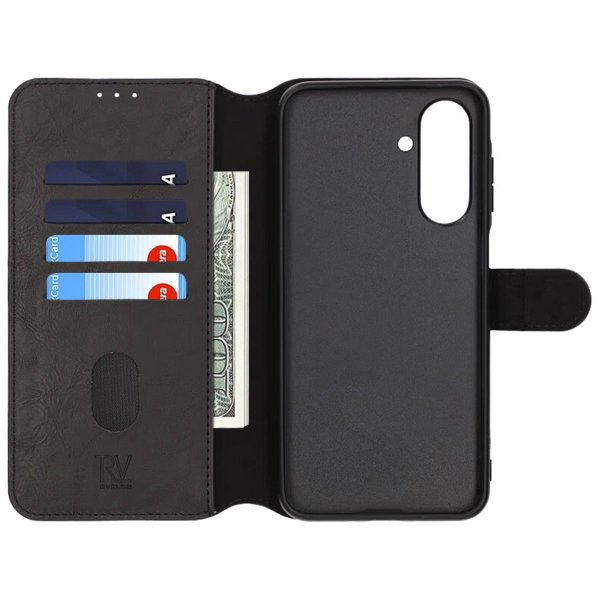 Rvelon Samsung Galaxy S24 FE Etui 4 Kortlommer Sort