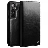 Qialino Samsung Galaxy S24 Etui Ægte Læder Sort