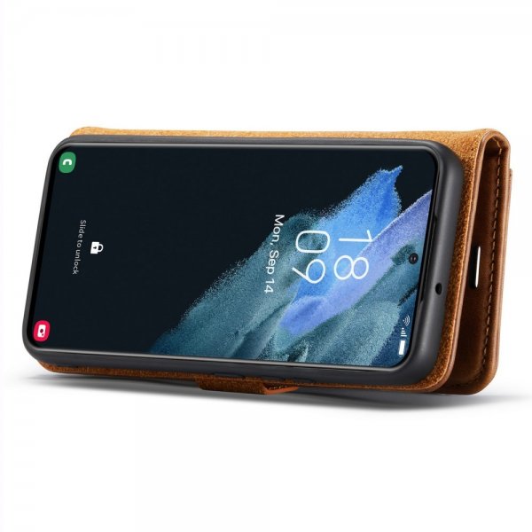 Dg.Ming Samsung Galaxy S24 Etui med Aftageligt Cover Brun