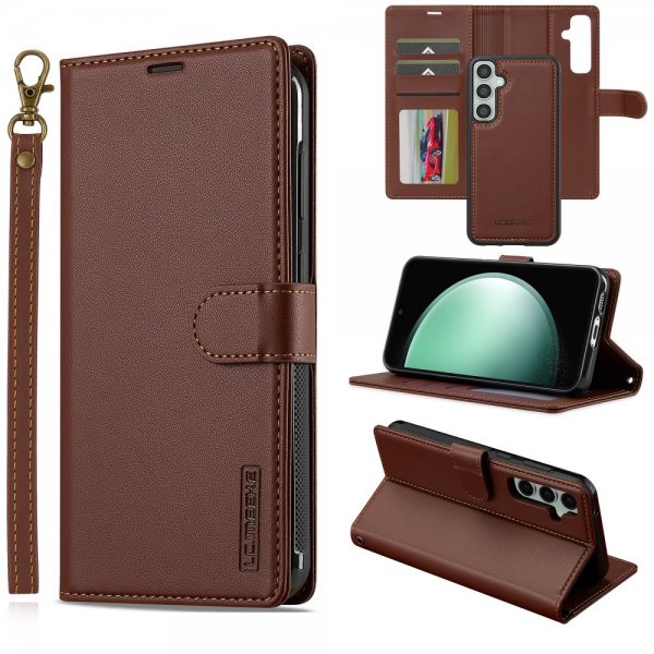 Lc.Imeeke Samsung Galaxy S24 Etui med Aftageligt Cover L2 Series MagSafe Brun