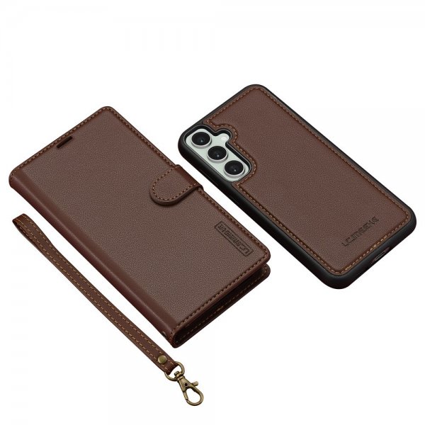 Lc.Imeeke Samsung Galaxy S24 Etui med Aftageligt Cover L2 Series MagSafe Brun