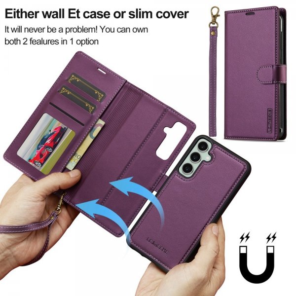 Lc.Imeeke Samsung Galaxy S24 Cover med Aftageligt Cover L2 Series MagSafe Lilla