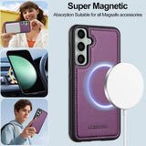Lc.Imeeke Samsung Galaxy S24 Cover med Aftageligt Cover L2 Series MagSafe Lilla