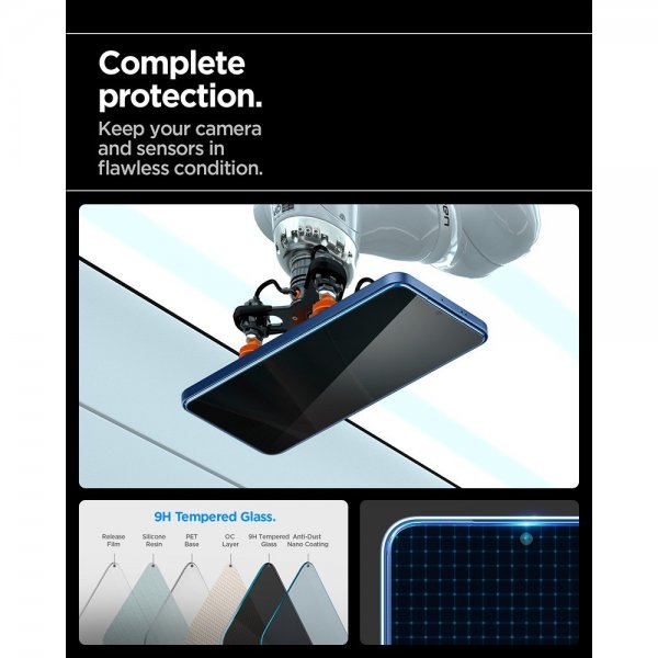 Spigen Samsung Galaxy S24/Galaxy S25 Skærmbeskyttelse GLAS.tR EZ Fit Privacy 2-pak