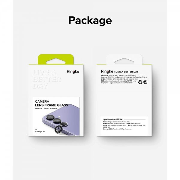 Ringke Samsung Galaxy S24 Kamerabeskyttelse Kamera Linse Ramme Sort
