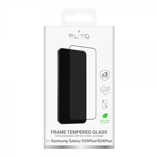 Puro Samsung Galaxy S24 Plus/Galaxy S25 Plus Skærmbeskyttelse Frame Hærdet Glas