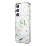 Samsung Galaxy S24 Plus Cover Blomstermønster MagSafe Hvid