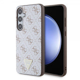 Guess Samsung Galaxy S24 Plus Cover 4G Print Grained Hvid