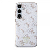 Guess Samsung Galaxy S24 Plus Cover 4G Print Grained Hvid