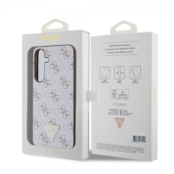 Guess Samsung Galaxy S24 Plus Cover 4G Print Grained Hvid