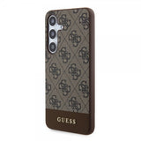 Guess Samsung Galaxy S24 Plus Cover Bottom Stripe Metal Logo Brun