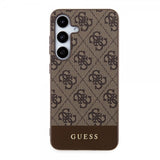 Guess Samsung Galaxy S24 Plus Cover Bottom Stripe Metal Logo Brun