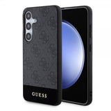 Guess Samsung Galaxy S24 Plus Cover Bottom Stripe Metal Logo Sort