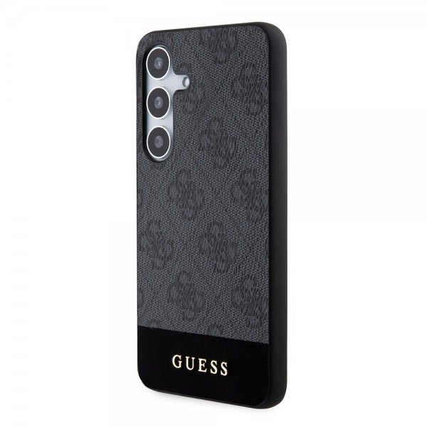 Guess Samsung Galaxy S24 Plus Cover Bottom Stripe Metal Logo Sort