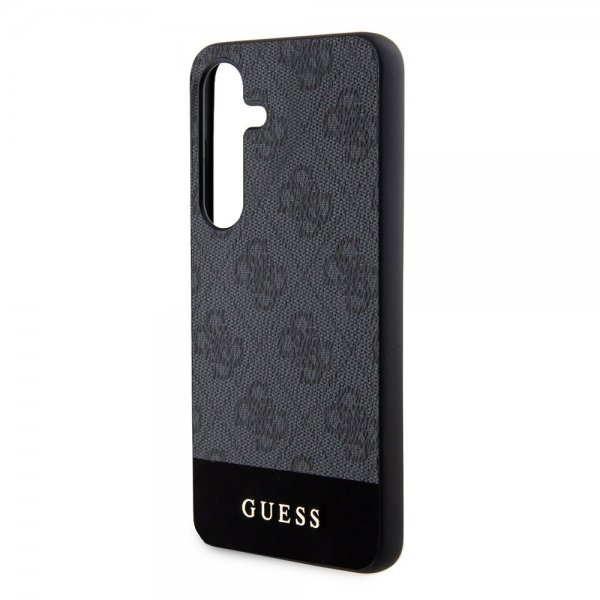 Guess Samsung Galaxy S24 Plus Cover Bottom Stripe Metal Logo Sort