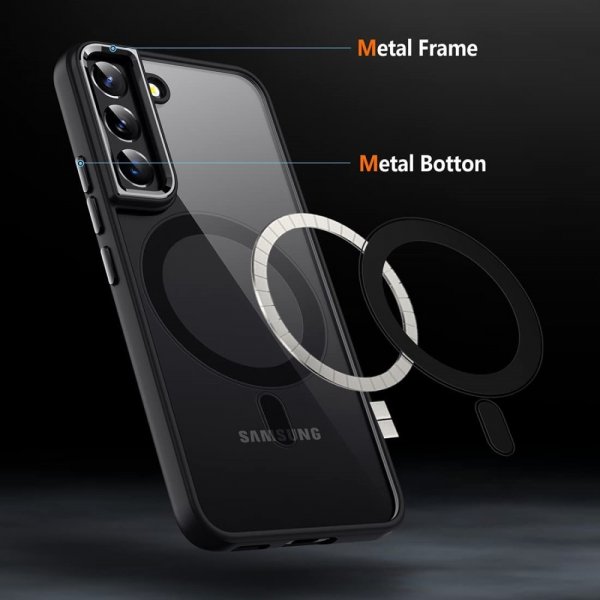 Samsung Galaxy S24 Plus Cover Farvet Kant MagSafe Sort