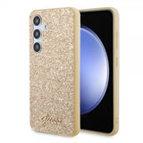Guess Samsung Galaxy S24 Plus Cover Fixed Glitter Guld
