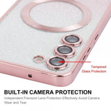 Enkay Samsung Galaxy S24 Plus Cover Forgyldt Kant Glimmer MagSafe Guld