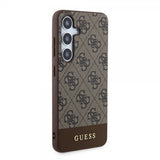 Guess Samsung Galaxy S24 Cover Bottom Stripe Metal Logo Brun