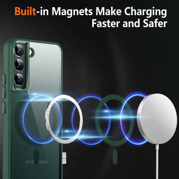 Samsung Galaxy S24 Cover Farvet Kant MagSafe Grøn