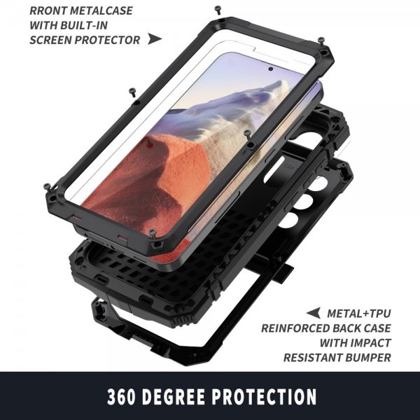 R-JUST Samsung Galaxy S24 Cover Metal Stødsikkert Sort