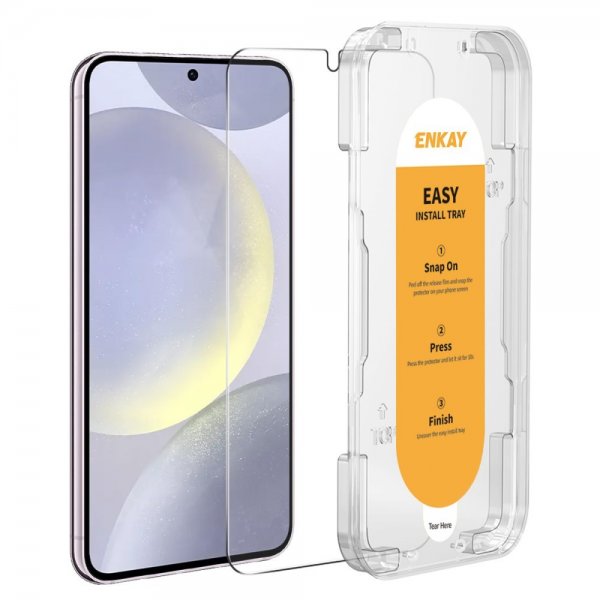 Enkay Samsung Galaxy S24 Skærmbeskyttelse med Monteringsramme Easy Install