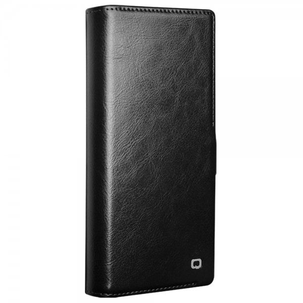 Qialino Samsung Galaxy S24 Ultra Etui Ægte læder Kortlomme Sort