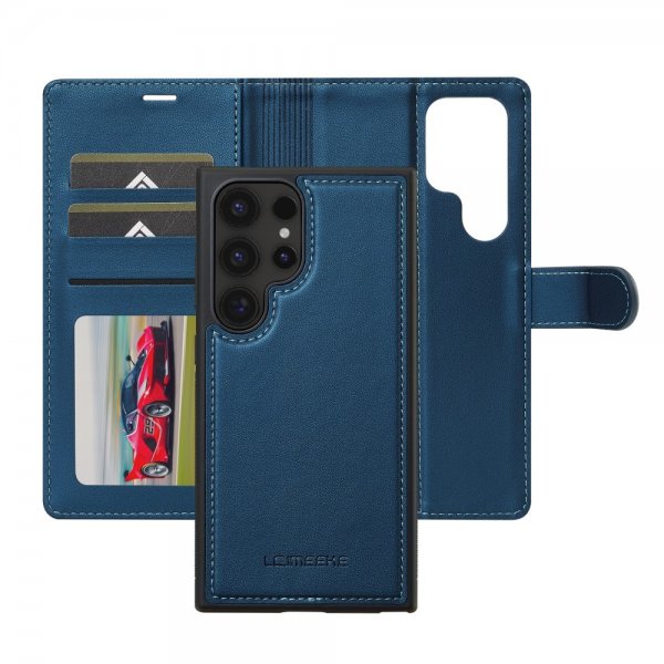 Lc.Imeeke Samsung Galaxy S24 Ultra Cover med aftageligt etui L2 Series MagSafe Blå