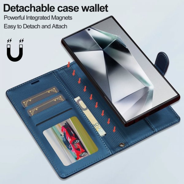 Lc.Imeeke Samsung Galaxy S24 Ultra Cover med aftageligt etui L2 Series MagSafe Blå