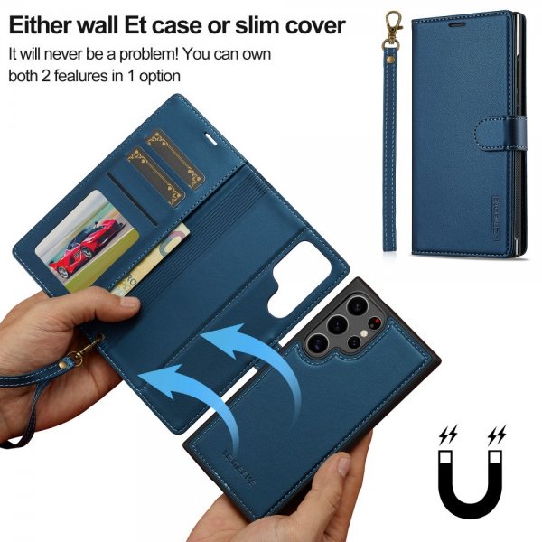 Lc.Imeeke Samsung Galaxy S24 Ultra Cover med aftageligt etui L2 Series MagSafe Blå