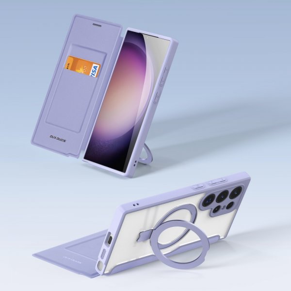Dux Ducis Samsung Galaxy S24 Ultra Cover Skin X Pro Series Kickstand MagSafe Lilla