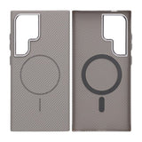 Samsung Galaxy S24 Ultra Cover Kulfiber Mønster MagSafe Grå
